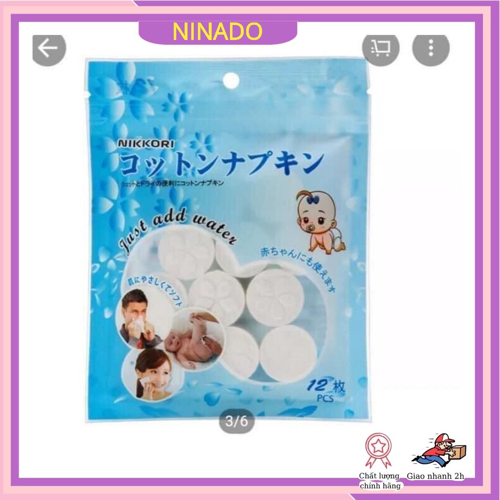 Khăn giấy nén du lịch hình viên kẹo tròn siêu dai 1 viên