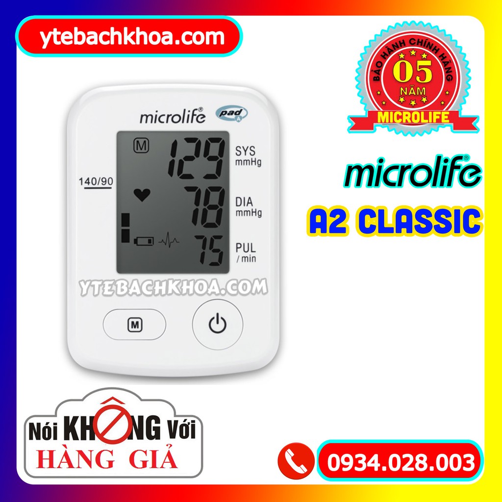 MÁY ĐO HUYẾT ÁP MICROLIFE BP A2 CLASSIC HÀNG CHÍNH HÃNG - BẢO HÀNH 05 NĂM