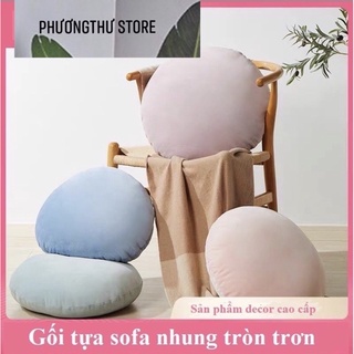 Gối tựa lưng HÌNH TRÒN trơn chất liệu vải nhung cao cấp siêu rẻ