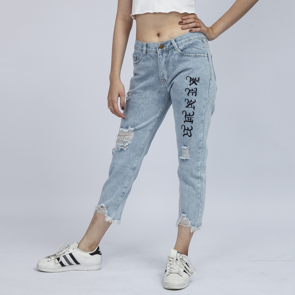 Quần Jean Nữ begy Chữ Thái Chân Tua Co Giãn Thời Trang Cao Cấp QR02. xynhshop999 | BigBuy360 - bigbuy360.vn