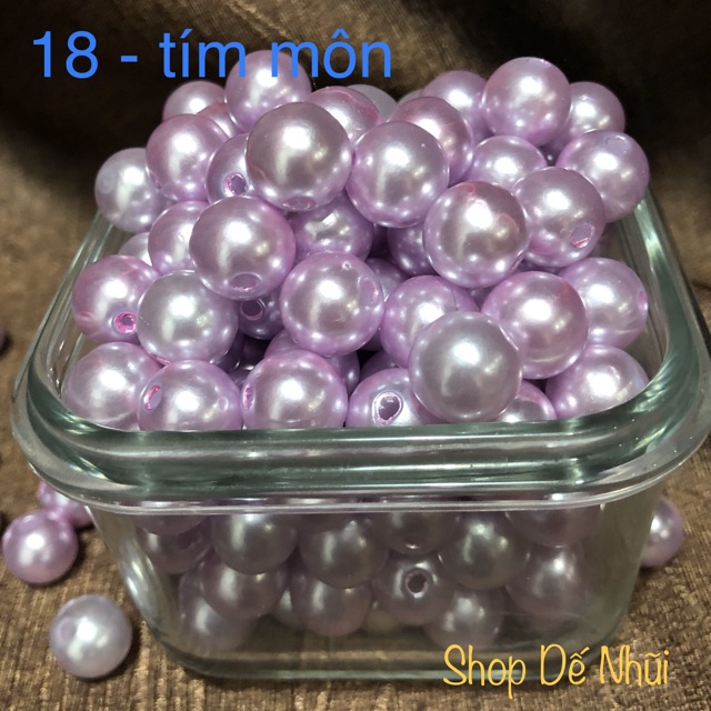 30 Hạt Trai Nhựa 12mm (Nhóm Màu Đỏ - Cam - Vàng - Hồng - Tím)