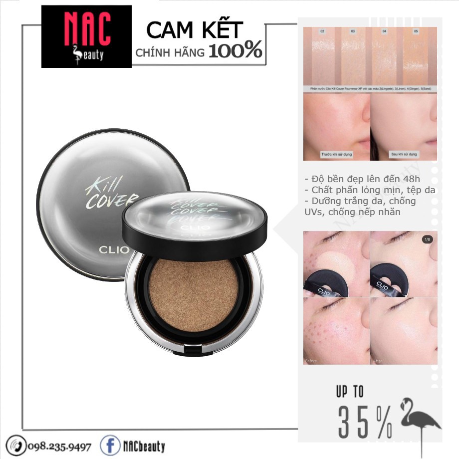 [Chính hãng] Phấn nước Clio Kill Cover Founwear Cushion XP (Kèm lõi)