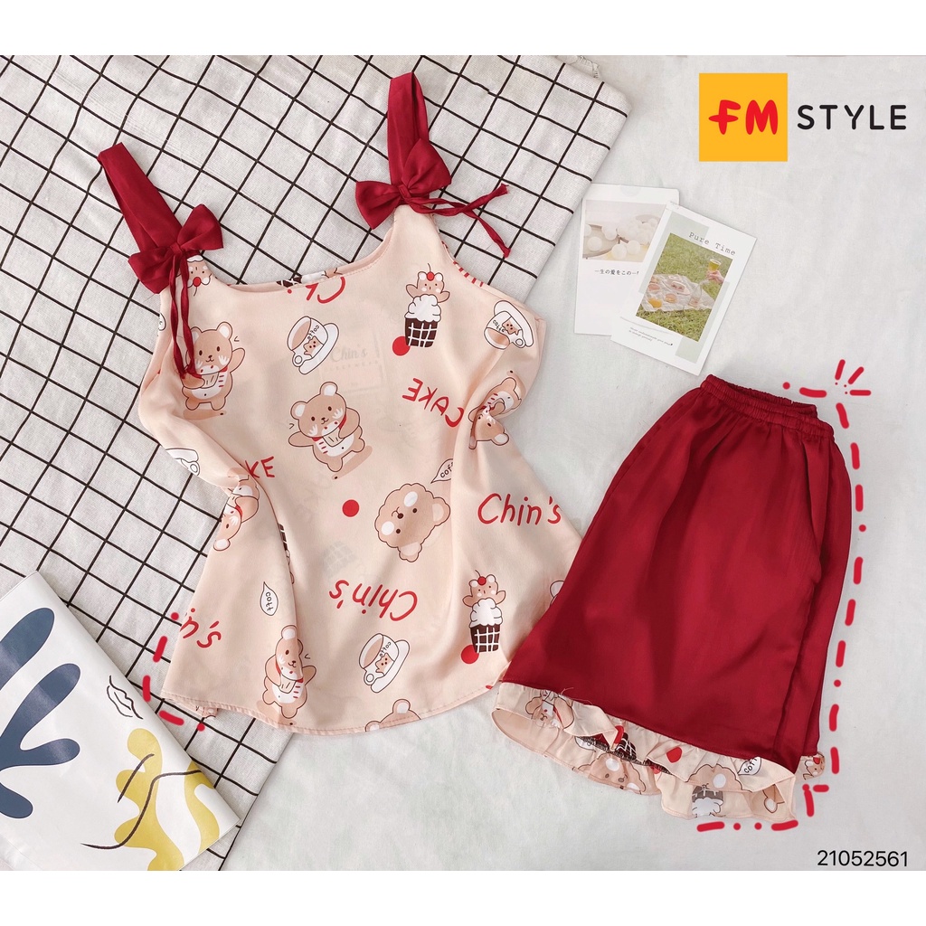 [Mã FMSTYLE30 giảm 10% đơn 99k] Đồ bộ nữ Fm Style mặc nhà hai dây chất Lụa tốt mịn mát tôn dáng 21052561 | BigBuy360 - bigbuy360.vn