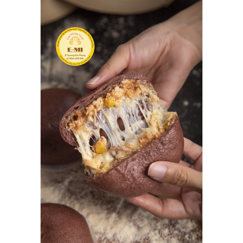 Bánh Bao Gạo Lứt Gà Xá Xíu Phô Mai Kéo Sợi- Bánh Bao Ăn Kiêng Healthy