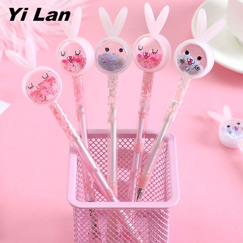 Bút Mực Phối Tai Thỏ Hươu Và Kim Sa Đáng Yêu