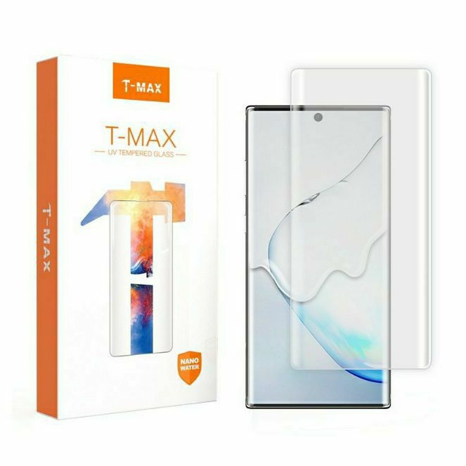 Kính cường lực cho Samsung Galaxy Note 20 Ultra T-Max Liquid trong suốt keo UV full màn hình, nhận cảm biến vân tay.