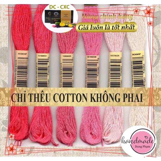 SET 6 TÉP CHỈ THÊU - MÀU NHƯ HÌNH - Chỉ thêu COTTON CXC không phai màu / MS 44