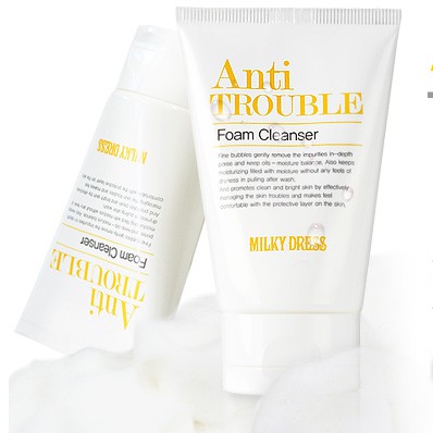 Sữa rửa mặt cho da mụn, mụn viêm, sưng tấy, giúp kiềm dầu, giảm mụn Milky Dress Take Care Foam Cleanser LOVESKINCARE VN