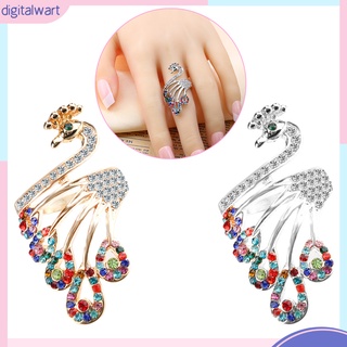 Nhẫn Hình Chim Công Đính Đá Phong Cách Cổ Điển Thanh Lịch Dành Cho Nữ