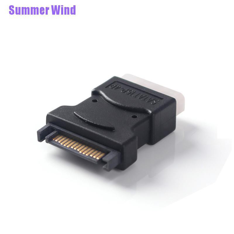 Gió Mùa Hè❥Ổ Cứng Sata 15Pin Sata Serial Ata Male Sang Molex Ide 4 Pin Female M-F