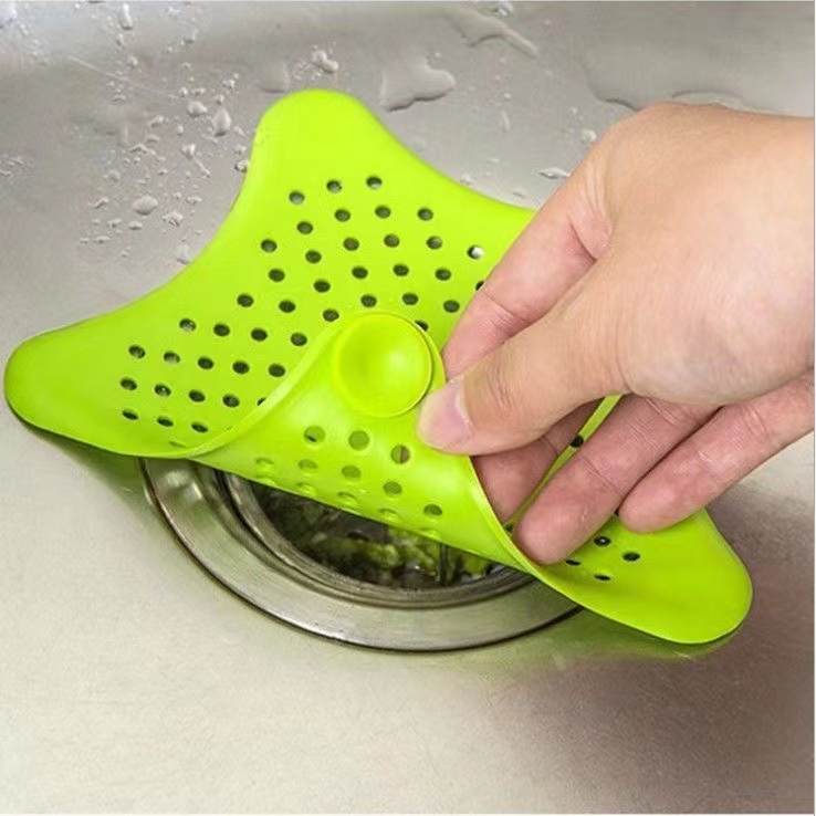 Lưới Silicone Lọc Tóc Hình Ngôi Sao Năm Cánh Gắn Bồn Rửa Chén