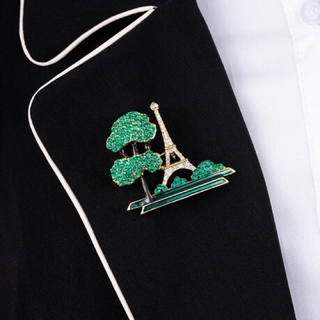 Cài áo cao cấp hoạ tiết tháp Eiffel