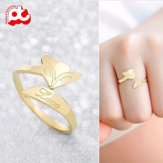 Nhẫn Nữ Titan, Nhẫn Titan Cao Cấp Hình Hồ Ly free size Siêu Cute