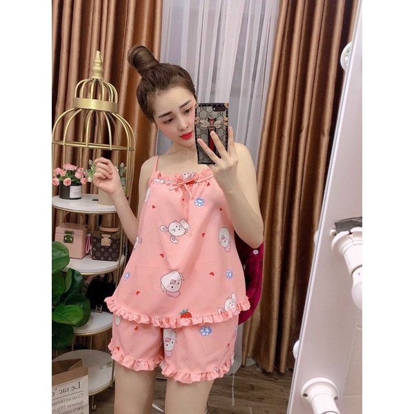 đồ bộ mặc nhà dạo phố chất lụa satin mềm mịn from chuẩn thoải mái