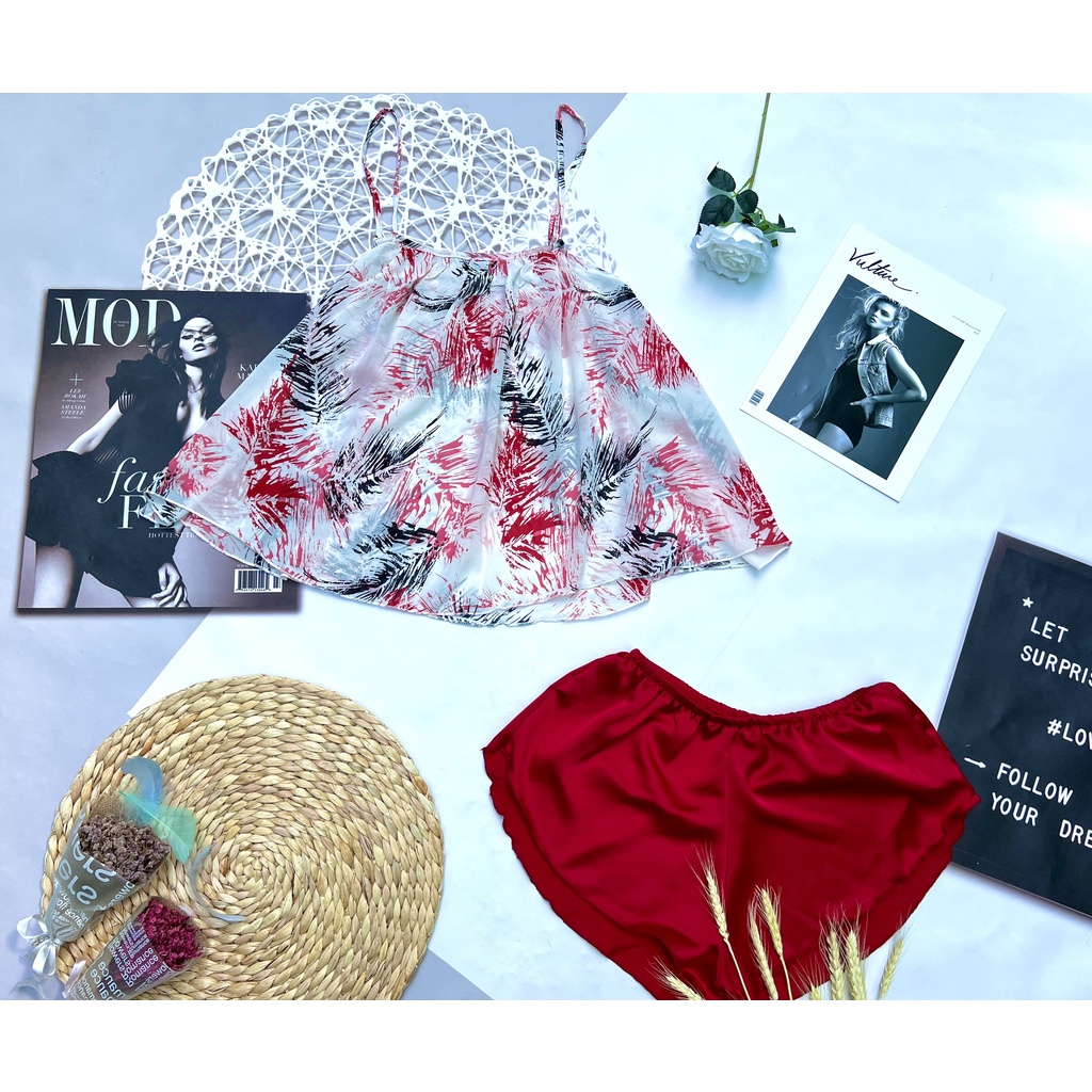 Đồ ngủ nữ❣️FREE SHIP❣️Đồ ngủ sexy lụa Chiffon phối Satin cao cấp mềm mại xinh xắn