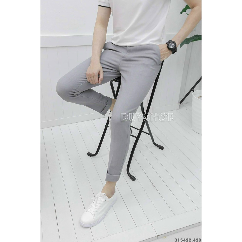 Quần tây âu nam cao cấp vải lụa cotton dáng ôm co giãn không nhăn thời trang công sở cao cấp-black fashion shop-qtn3
