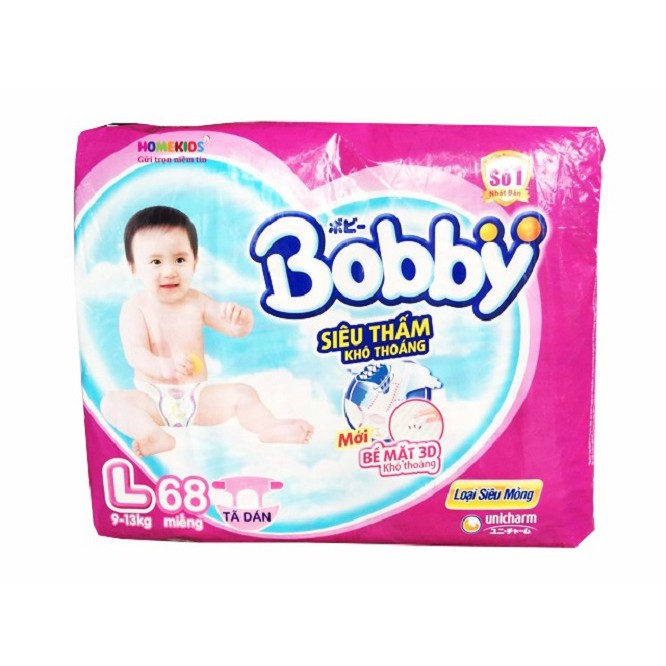 Tã dán Bobby Fresh siêu mỏng L68 TA119