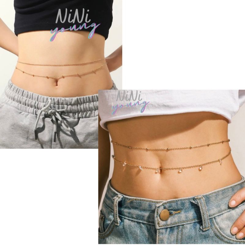 Vòng choker eo dây xích Nini Young dây chuyền bạc nữ phụ kiện đi biển mặc bikini