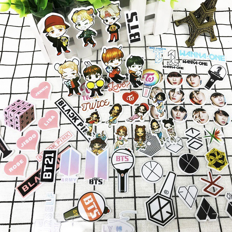 Sticker dán BTS blackpink sticker wanna one exo nhóm nhạc hàn quốc album sticker ảnh dán anime idol dễ thương