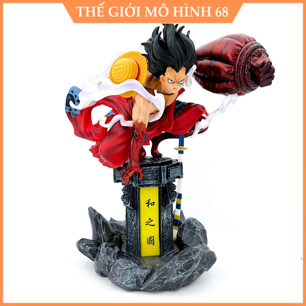 (2,2KG) Mô hình One Piece Luffy Snakeman ngồi trụ đèn cao 32cm - Mô hình Luffy Gear 4 cao 32cm