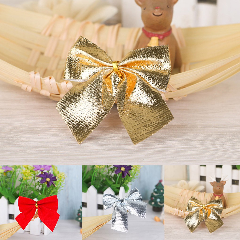 12 Nơ trang trí Giáng Sinh đa dụng nhiều màu tùy chọn