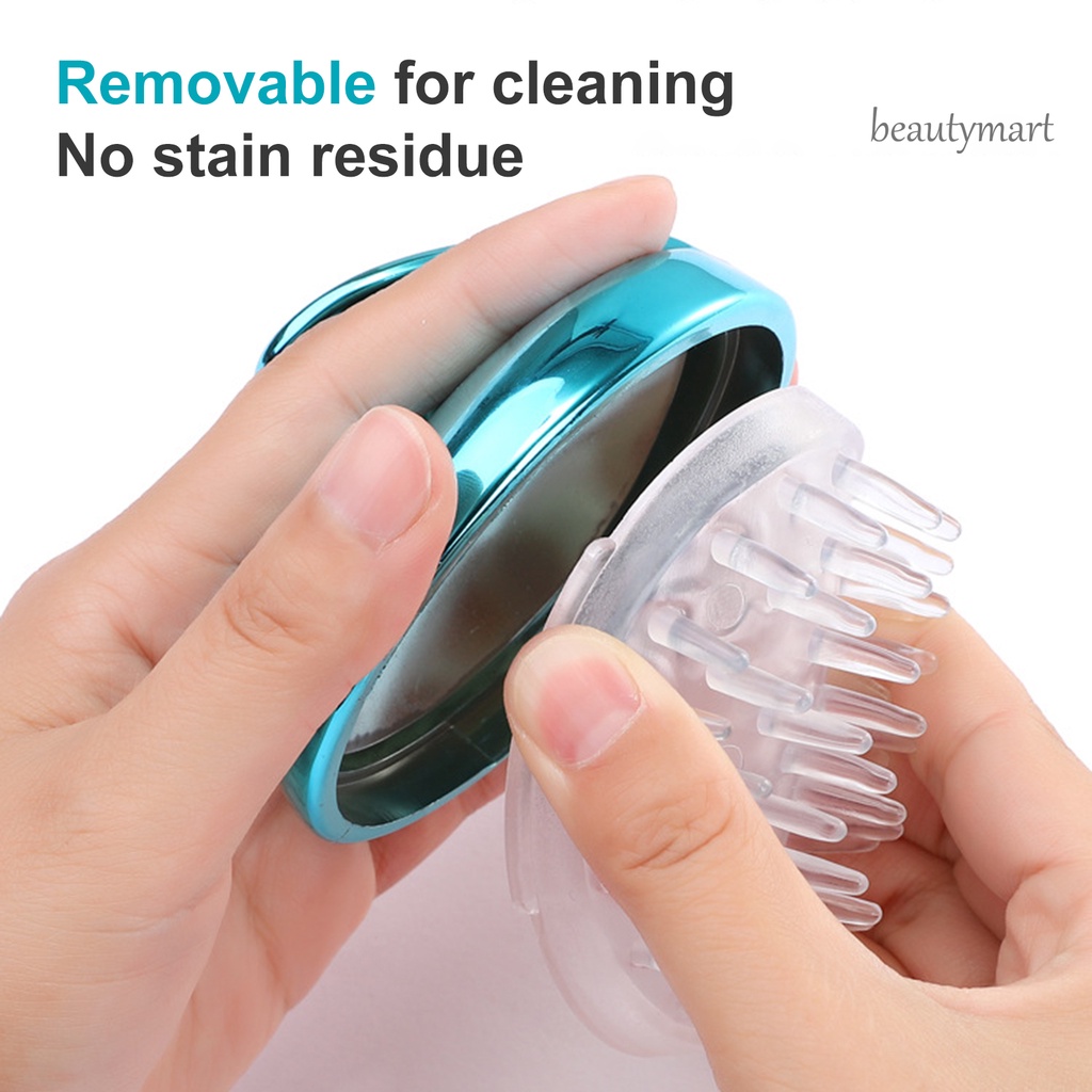 [Hàng mới về] Lược gội mát xa da đầu nhỏ gọn thiết kế răng lược silicon mềm mại chăm sóc làn da tiện dụng spa/tại nhà