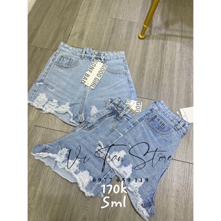Short jean lưng cao trơn hàng chuẩn hịn nhé