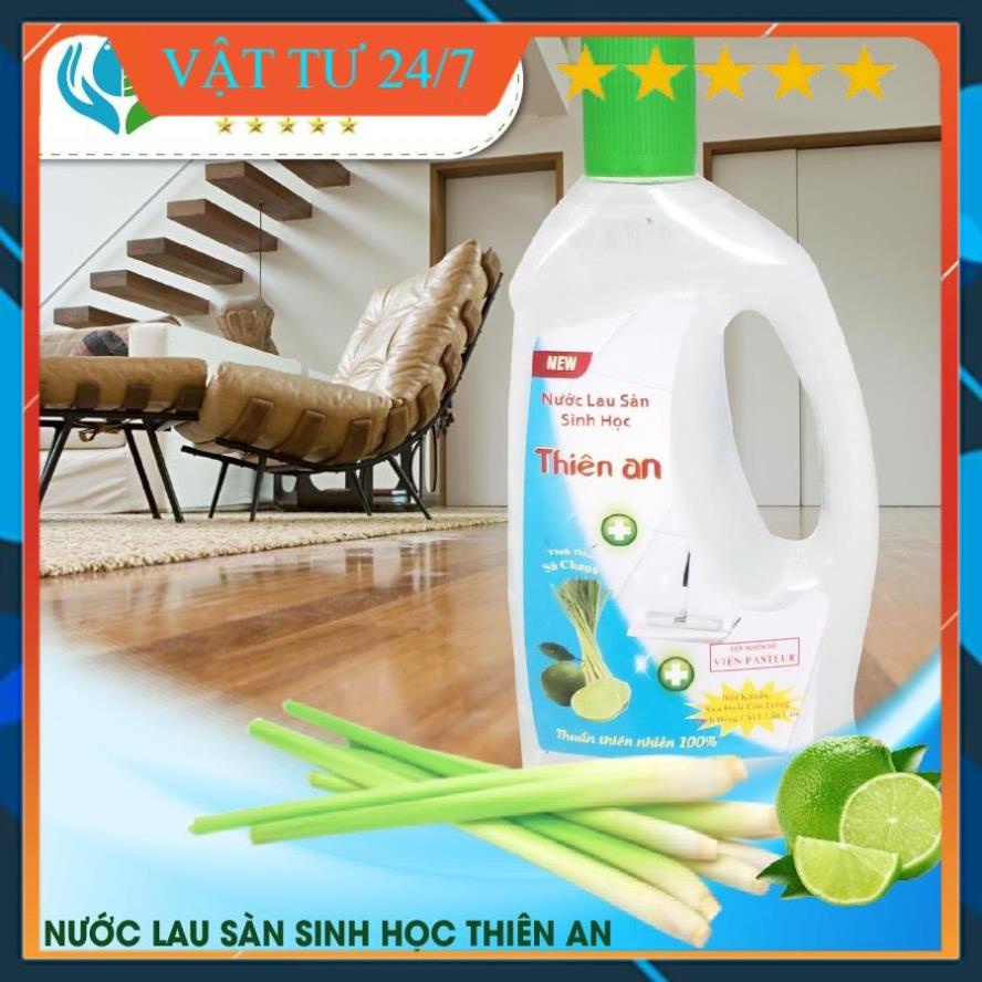 Nước lau sàn nhà sinh học Thiên An 1 Lít - Lau các bề mặt sạch bóng và diệt khuẩn chống trơn trượt