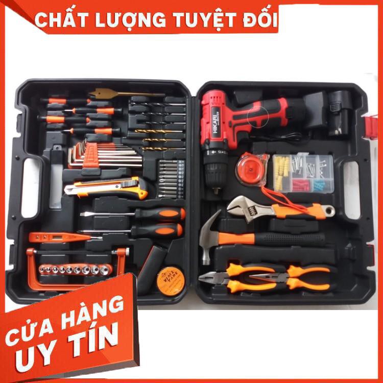 Máy khoan pin Thái Lan Hikari kèm 50 phụ kiện