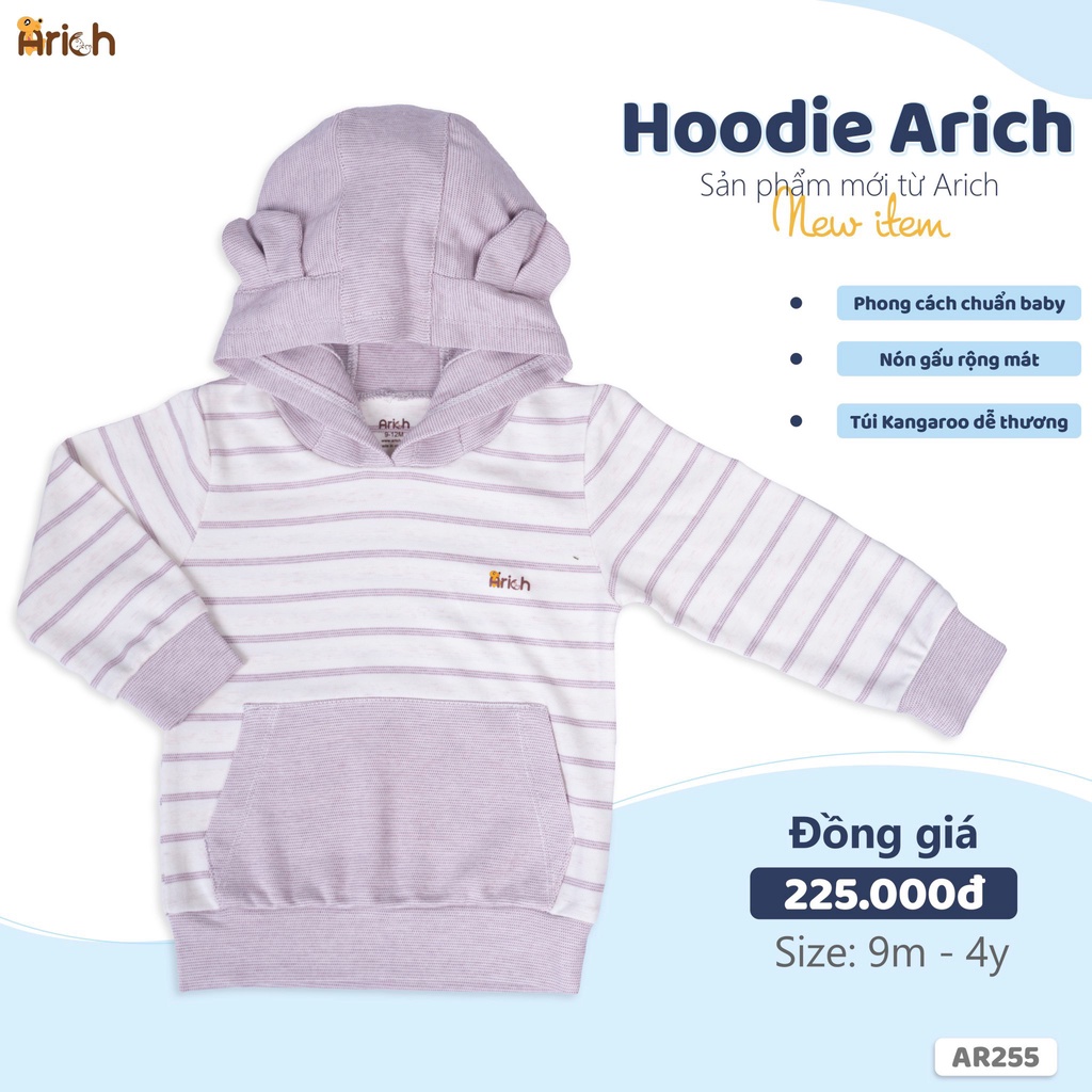 Áo hoodie khoai môn vải sợi tre Arich