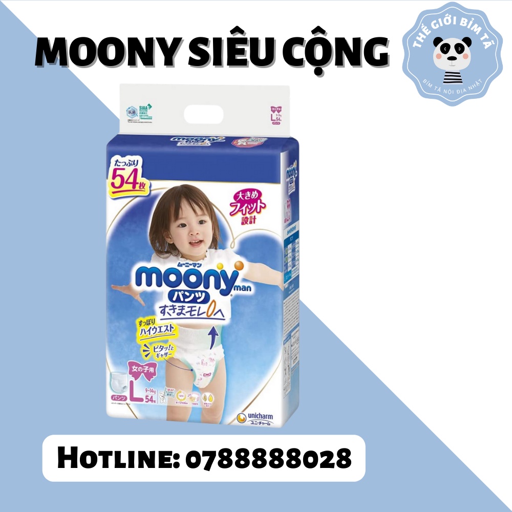 (MOONY TỔNG HỢP)Bỉm Tã Dán/Quần Moony Nội Địa Nhật Đủ Size NB111/S102/M78/M70/L54/XL46