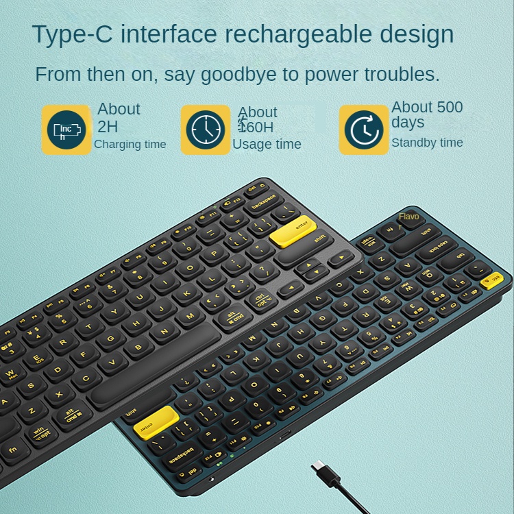 Bộ Bàn Phím Và Chuột Không Dây Kết Nối bluetooth type-c 2.4g hd305cl