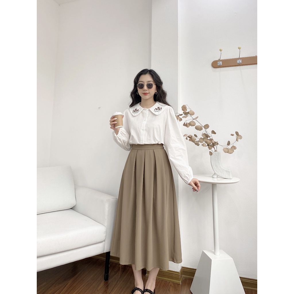 ÁO 3 BÔNG HOA CỔ TRÒN TRƠN TAY CHUN