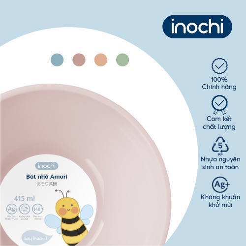 Bát nhỏ Chén Nhựa Nguyên Sinh Cao Cấp Inochi - Amori 415 ml màu ngẫu nhiên