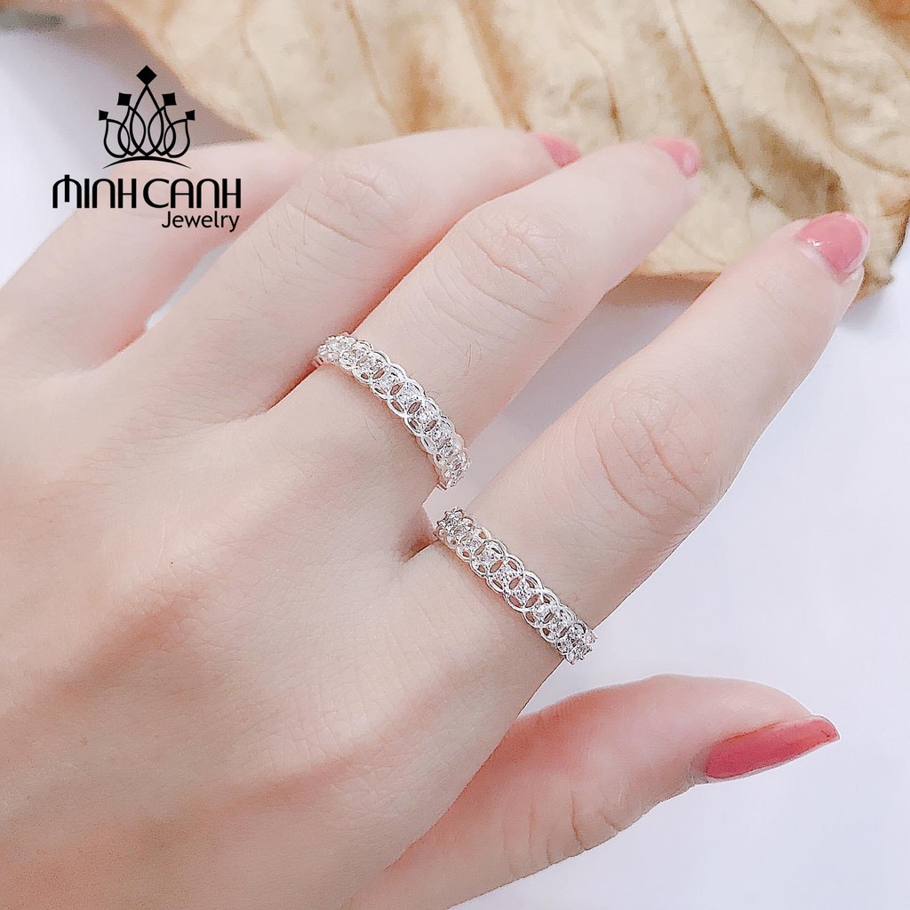 Nhẫn Kim Tiền Bạc Tài Lộc Đính Đá Viền - Minh Canh Jewelry