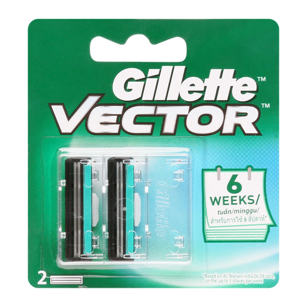 Bộ 2 lưỡi dao cạo râu gillette vector cực sắc bén (hàng F1)