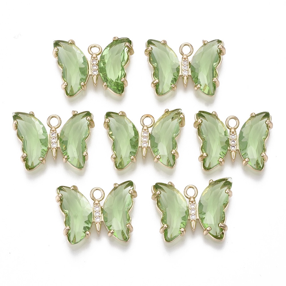 Set 1-100 Mặt Dây Chuyền Hình Bướm 15.5x20X 4mm 1.8mm