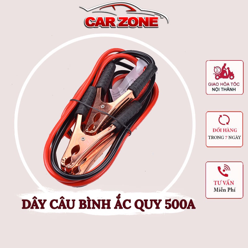 Dây Câu Bình Ắc Quy Ô Tô 500A Lõi Đồng Loại Tốt Dây Dài 1,6M