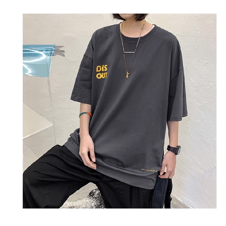Áo thun tay lỡ nam nữ, áo phông unisex form rộng chất cotton mát mịn thấm hút mồ hôi in hình DIS