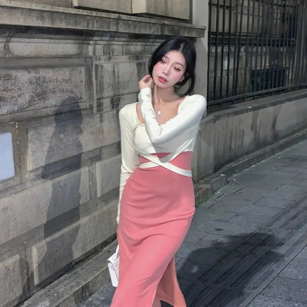 [MURIOKI] Áo Sơ Mi Tay Dài Dáng Ôm Thời Trang Thanh Lịch Dành Cho Nữ Phù Hợp đầm ôm body đầm thun co giãn