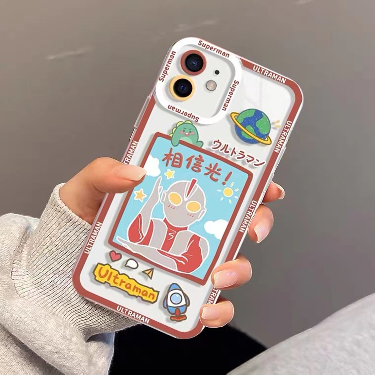 Ốp Điện Thoại Silicon Trong Suốt In Hình Ultraman Cho IPhone 13 12 11 Pro MAX Mini 6 6s 7 8 Plus X XS MAX XR