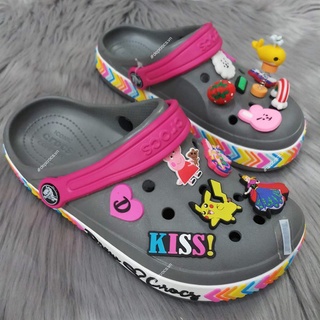 Dép sục band drew kids bé gái màu xám , dép sục bé gái tặng kèm sticker 2d gắn dép - Crocs House
