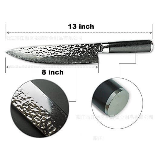 [FREESHIP 50K] DAO - DAO BẾP NHẬT BẢN GYUTO THÉP DAMASCUS MÃ C6DT119 nt