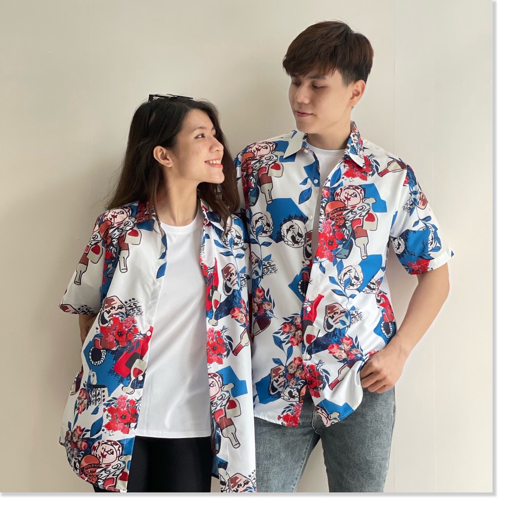 ÁO SƠ MI HOẠ TIẾT HOA MÀU CỰC ĐẸP , HOT 2021 KME FASHION
