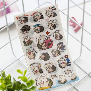 Sticker bóc dán hìnhốc sên cute dễ thương