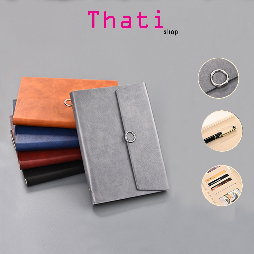 Sổ tay bìa da, sổ bìa còng cao cấp A5 khoen tròn