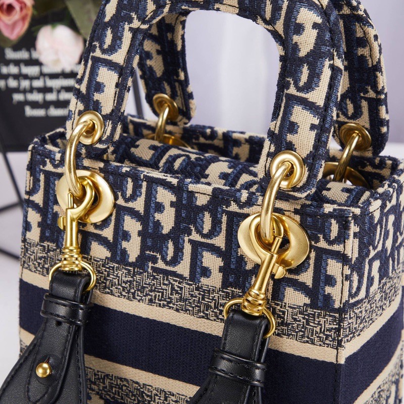 Túi xách/đeo chéo tote dây đeo tháo rời phối hoạ tiết sang trọng Dior CD
