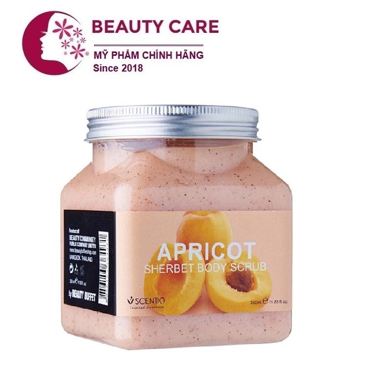 Tẩy tế bào chết toàn thân dưỡng ẩm và sáng mịn da chiết xuất quả mơ Beauty Buffet Scentio Apricot 350ml