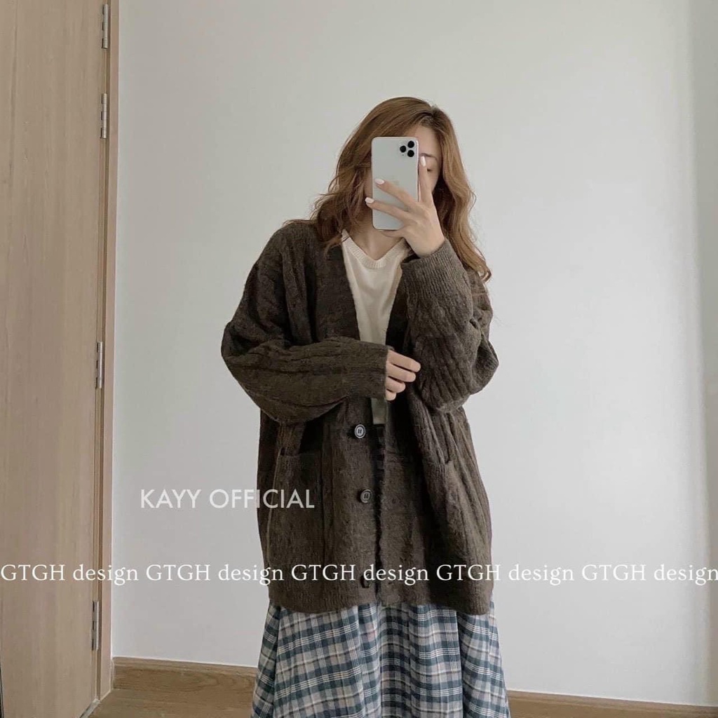 [3 màu] Áo khoác len Cadigan nữ len thừng hàng QC loại 1 cao cấp sang chảnh, áo khoác nữ SM STORE