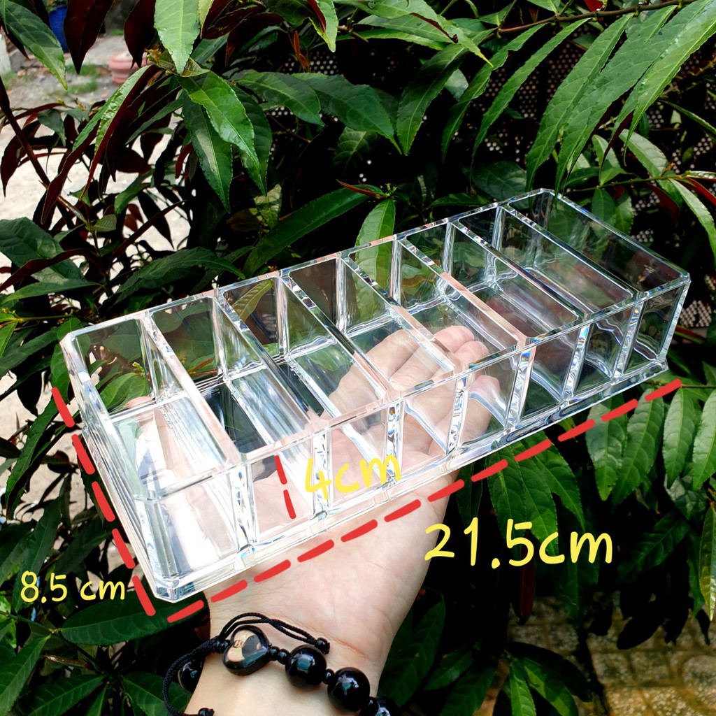 Khay Đựng Phấn 8 Ngăn Mica Trong Suốt KDN02 Emori Beauty